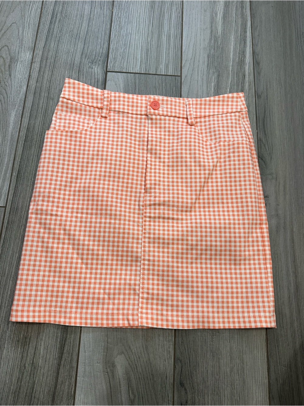 Forever 21 Peach Gingham Mini Skirt
